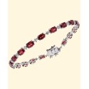 Rhodolite (10-3/8 ct. ) & White (3/4 ct. ) Bracelet