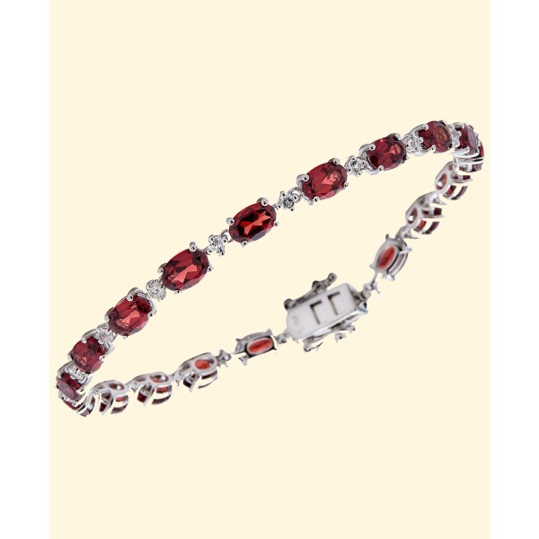 Rhodolite (10-3/8 ct. ) & White (3/4 ct. ) Bracelet