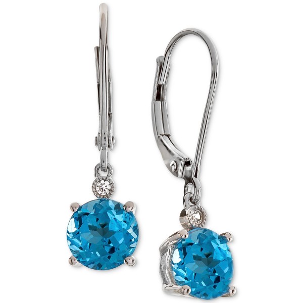 Blue (3-1/3 ct. ) & Drop Earrings in 14k Gold