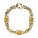 Citrine (5-1/4 ct. ) & White (7/8 ct. ) Weave Bracelet in 14k Gold-Plated