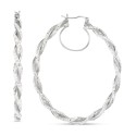 Pavé Twist Style Oval Hoop Earrings