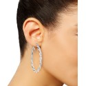 Pavé Twist Style Oval Hoop Earrings