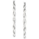 Pavé Twist Style Oval Hoop Earrings