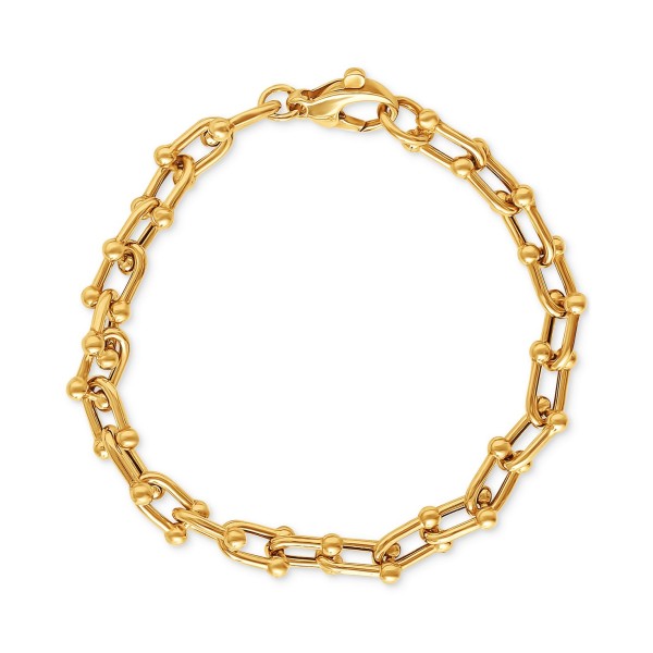 Polished U Chain Bracelet in 18k Gold-Plated