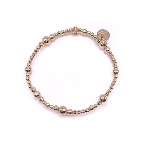 Non-Tarnishing Gold filled 3mm 4mm 5mm & 6mm Gold Ball Stretch Bracelet