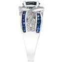 Sapphire (2-3/4 ct. ) and (1/3 ct. ) Ring in 14k White Gold