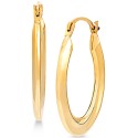 Twist-Look Oval Hoop Earrings in 14k Gold