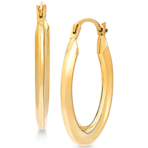 Twist-Look Oval Hoop Earrings in 14k Gold