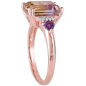 Ametrine (3-1/4 ct. ) Amethyst (1/5 ct. ) & (1/20 ct. ) Statement Ring in Gold-Plated