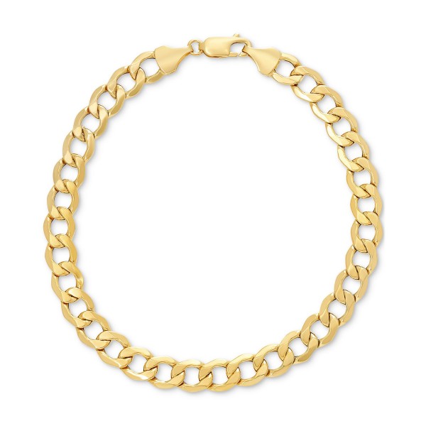 Men's Beveled Chain Bracelet in 10k Gold