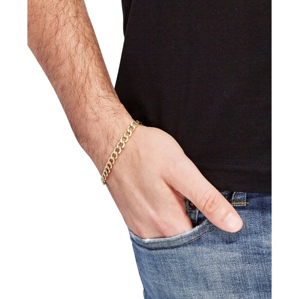 Men's Beveled Chain Bracelet in 10k Gold