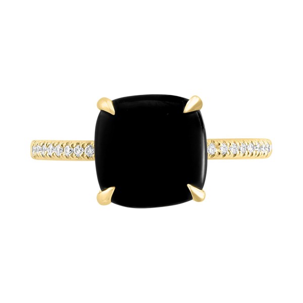 Onyx & (1/20 ct. ) Ring in 14k Gold