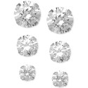 Cubic Round Stud Earrings Set in 14k White Gold (3/8-1-3/4 ct. )