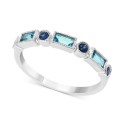 Blue (1/3 ct. ) and Sapphire (1/5 ct. ) Ring in 14k White Gold