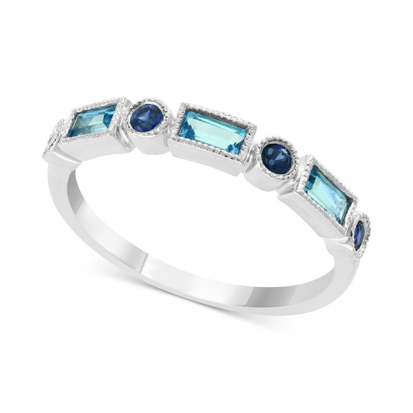 Blue (1/3 ct. ) and Sapphire (1/5 ct. ) Ring in 14k White Gold