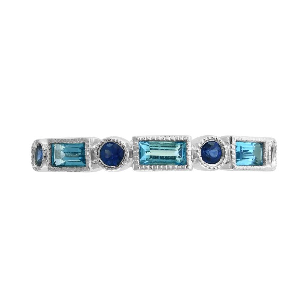 Blue (1/3 ct. ) and Sapphire (1/5 ct. ) Ring in 14k White Gold