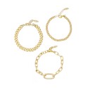 Gold Plated Chain Bracelet Set of 3