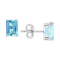 Aquamarine Stud Earrings (1-9/10 ct. ) in 14k White Gold