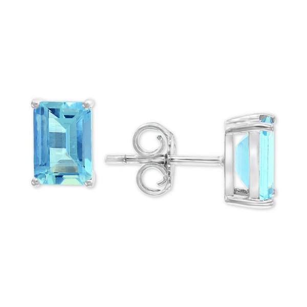 Aquamarine Stud Earrings (1-9/10 ct. ) in 14k White Gold