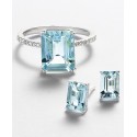 Aquamarine Stud Earrings (1-9/10 ct. ) in 14k White Gold