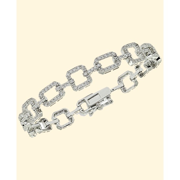 Cubic Square Tennis Bracelet