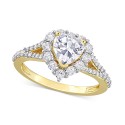 White Sapphire Heart Ring (2-2/5 ct. ) in Yellow-Plated