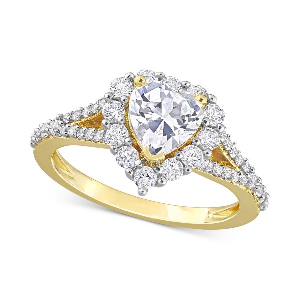 White Sapphire Heart Ring (2-2/5 ct. ) in Yellow-Plated