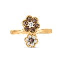 Chocolate & VanillaRing (3/8 ct. ) in 14k Yellow or White Gold