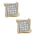 Square Stud Earrings in 10k White Yellow or Gold