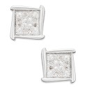 Square Stud Earrings in 10k White Yellow or Gold