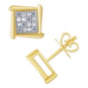 Square Stud Earrings in 10k White Yellow or Gold