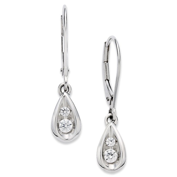 Teardrop Earrings in 14k White Gold (1/4 ct. )