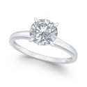 Cubic (3-1/3 ct. ) Solitaire Engagement Ring in 14k White Gold