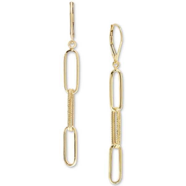 Polished & Textured Multi- Drop Earrings in 14k Gold