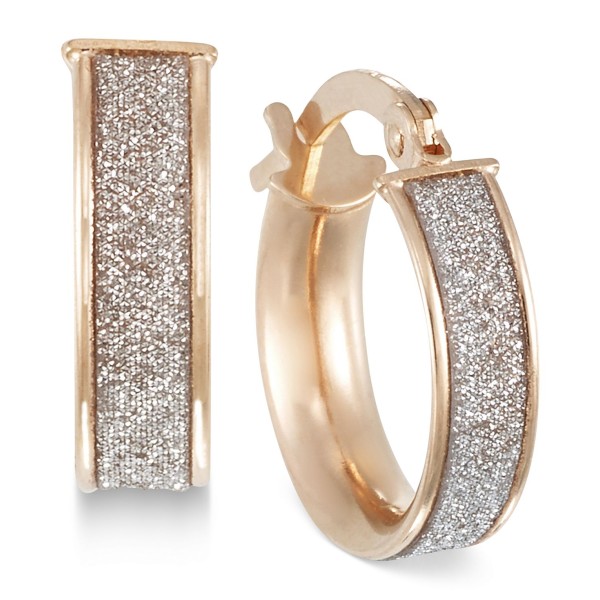 Glitter Hoop Earrings in 14k Gold White Gold or Gold