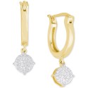 Cluster Dangle Hoop Earrings (1/5 ct. tw.) & 14k Gold-Plate