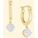 Cluster Dangle Hoop Earrings (1/5 ct. tw.) & 14k Gold-Plate