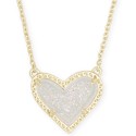 14K Gold Plated and Genuine Heart Pendant Necklace