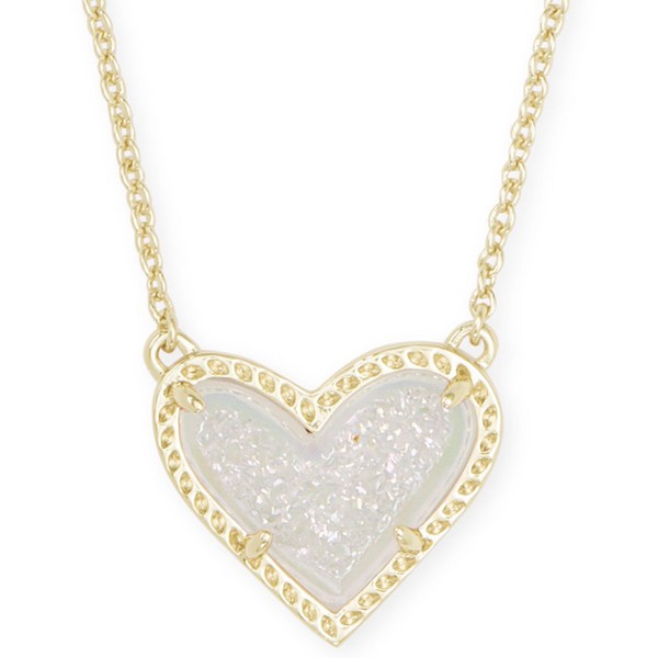 14K Gold Plated and Genuine Heart Pendant Necklace