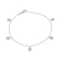 Pavé Dangle Heart Bracelet (1/6 ct. ) in 14k White Gold