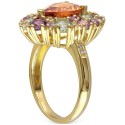 Multi-Gemstone(4-3/4 ct. ) & Teardrop Cluster Ring in 18k Gold-Plated