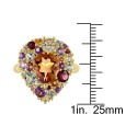 Multi-Gemstone(4-3/4 ct. ) & Teardrop Cluster Ring in 18k Gold-Plated