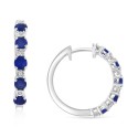 Sapphire & Small Hoop Earrings 0.81