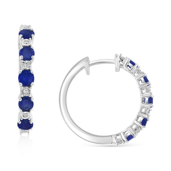 Sapphire & Small Hoop Earrings 0.81