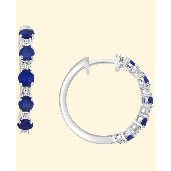 Sapphire & Small Hoop Earrings 0.81