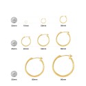 14k White Gold Earrings Large Polished Hoop