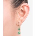 Dyed (6 & 8mm) Beaded Drop Earrings in 14k Gold