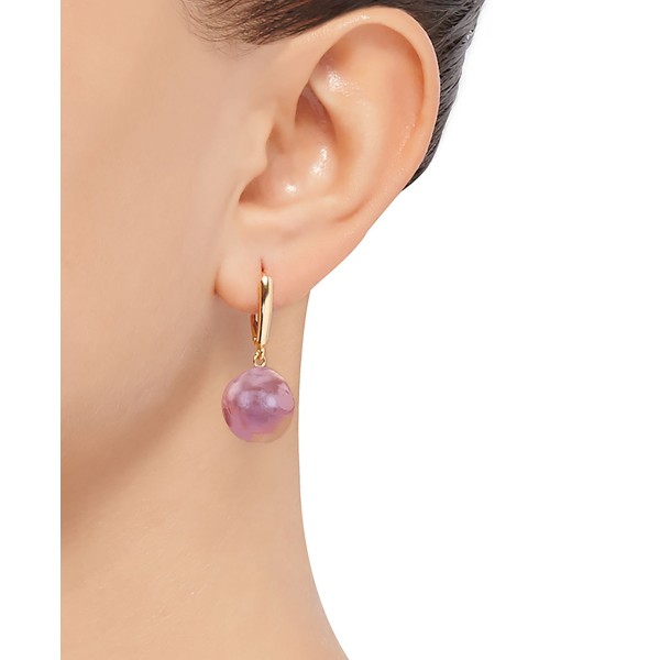 Cultured Ming (12-14mm) Drop Earrings in 14k Gold