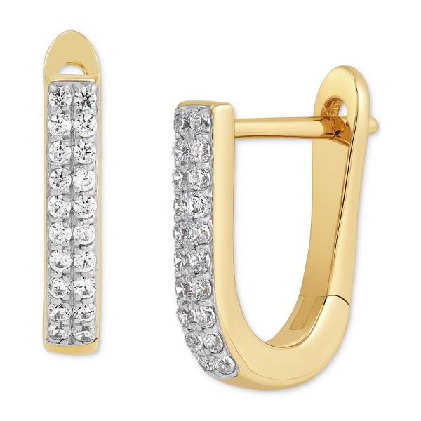 Oval Hoop Earrings (1/8 ct. ) in 14k Gold-Plated