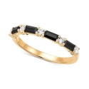 Onyx & White (1/4 ct. ) Stack Ring in 14k Gold